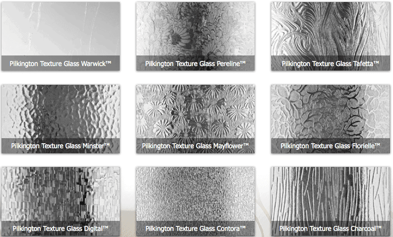 Textured glass best sale types