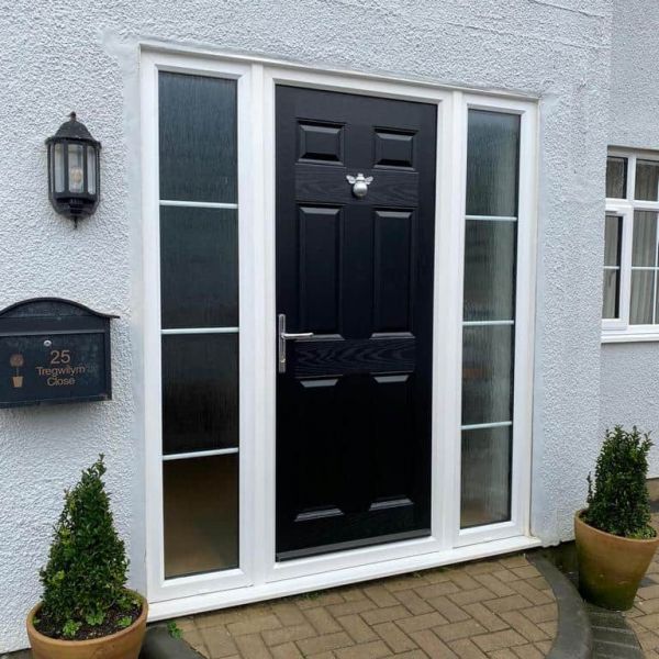 modern composite front door with side panels Cardiff