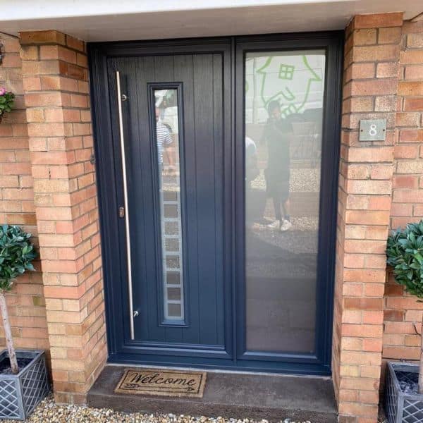 modern composite front door with side panels in Cardiff